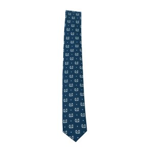 U-State Dotted Navy White Silver Men's Tie